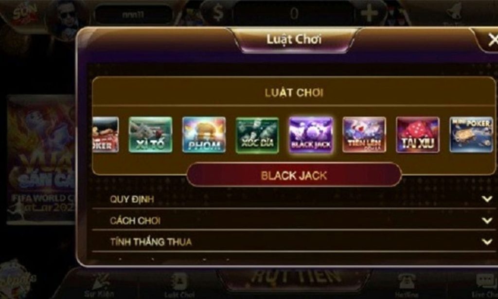 Giao diện Blackjack tại Sunwin